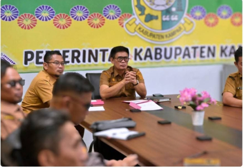 Asisten Setda Kampar Rakor Terkait Pengendalian Inflasi Via Zoom Meeting
