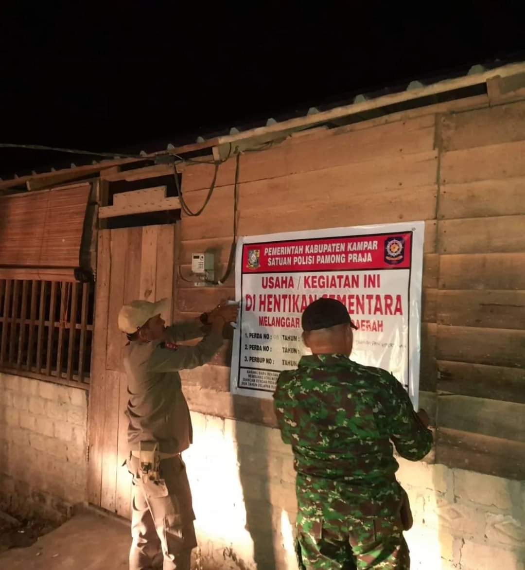 Satpol PP Ingatkan Pemilik Warung yang Bandel di Kampar